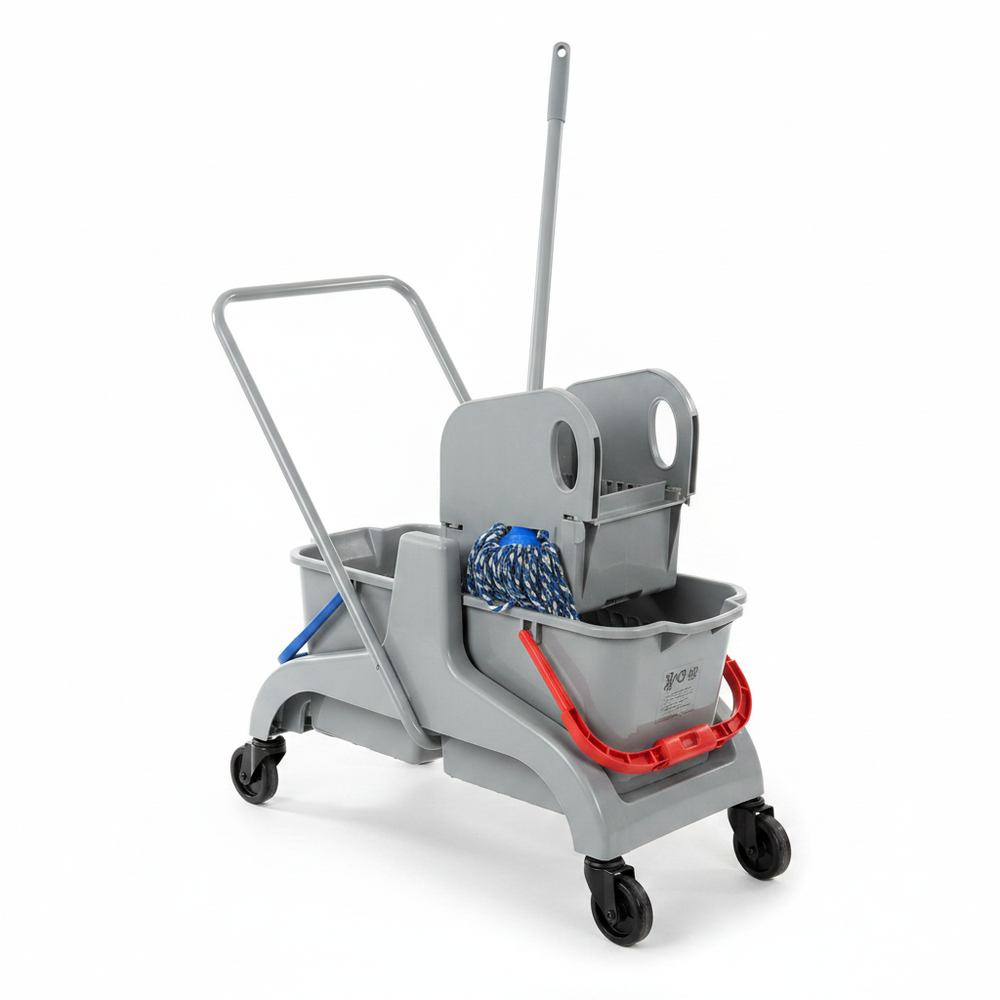 RMV Doppelfahrwagen ECO 2x25L grau mit Deichsel