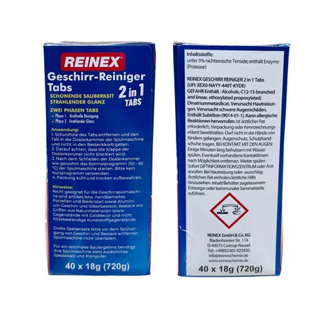 Reinex Geschirr-Reiniger Tabs 2in1, 40 Tabs