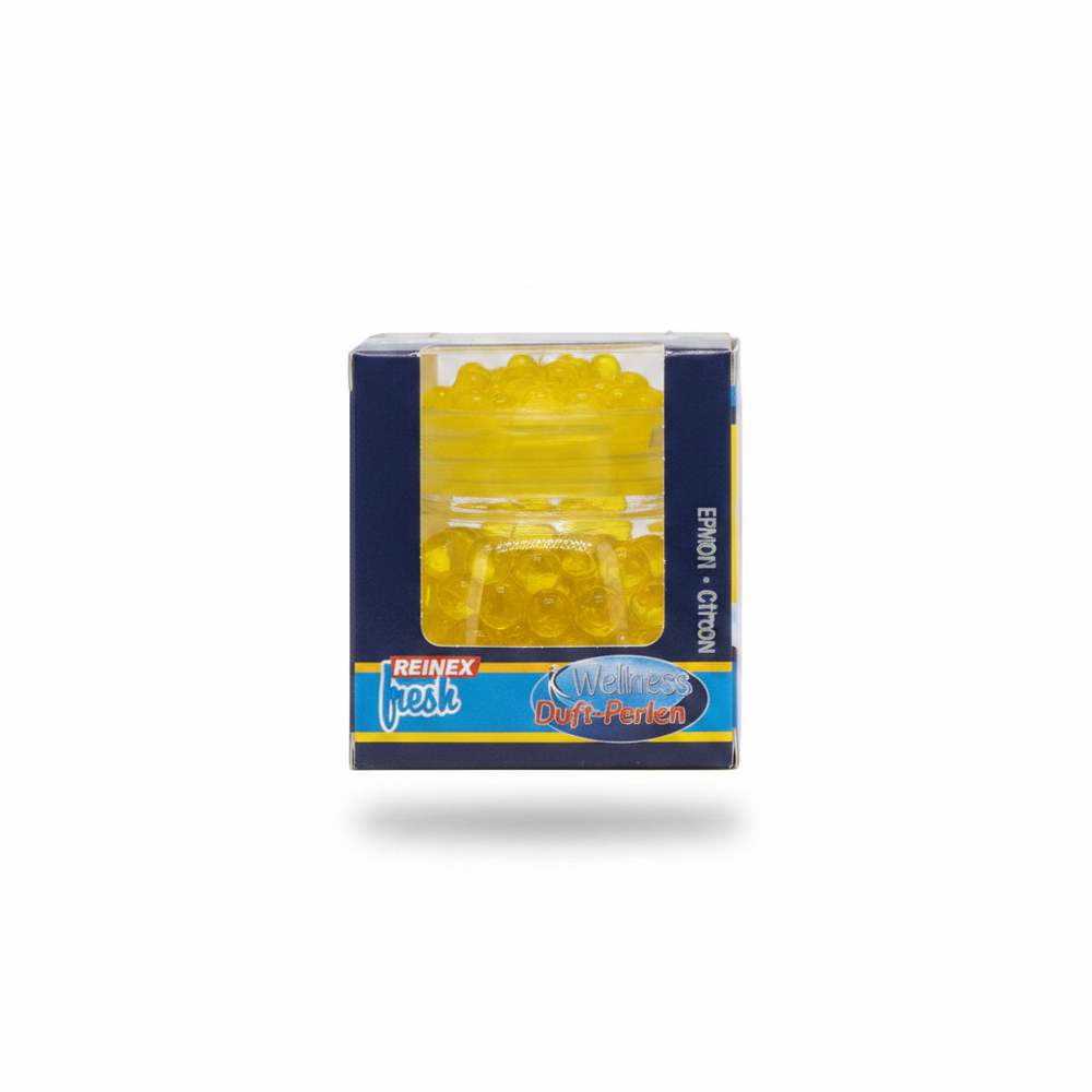 REINEX FRESH Wellness Duft-Perlen Zitrone auf weißem Hintergrund