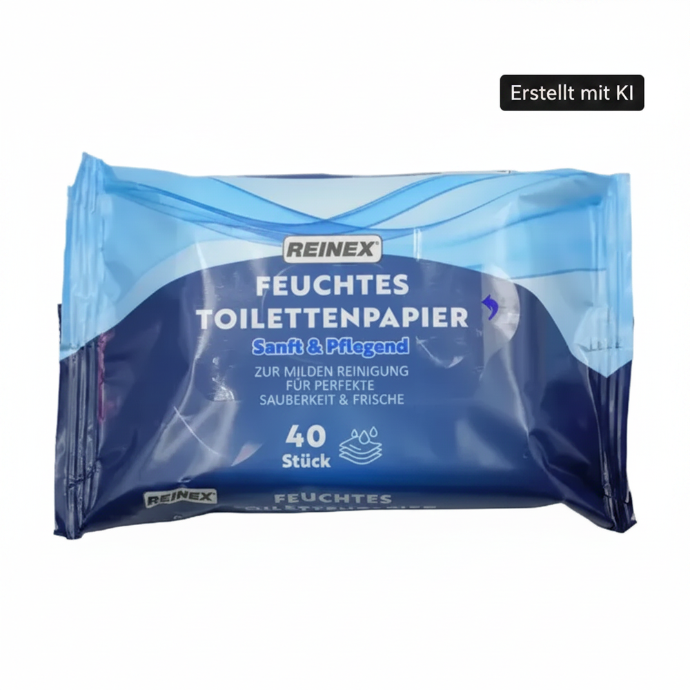 Reinex Feuchtes Toilettenpapier mit KI-Badge