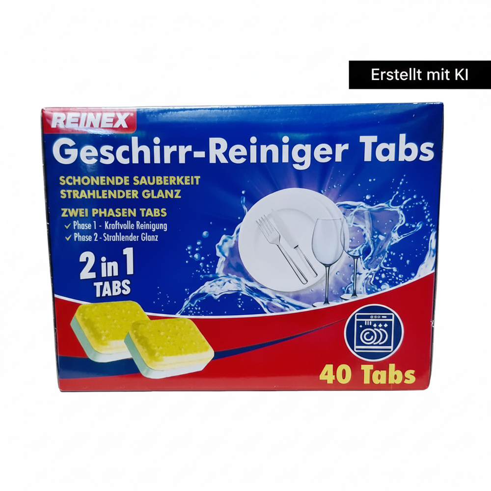 Reinex Geschirr-Reiniger Tabs 2in1 mit KI-Badge