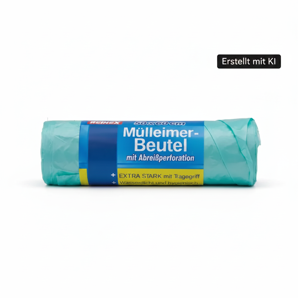 Reinex Mülleimer Beutel türkis mit KI-Badge