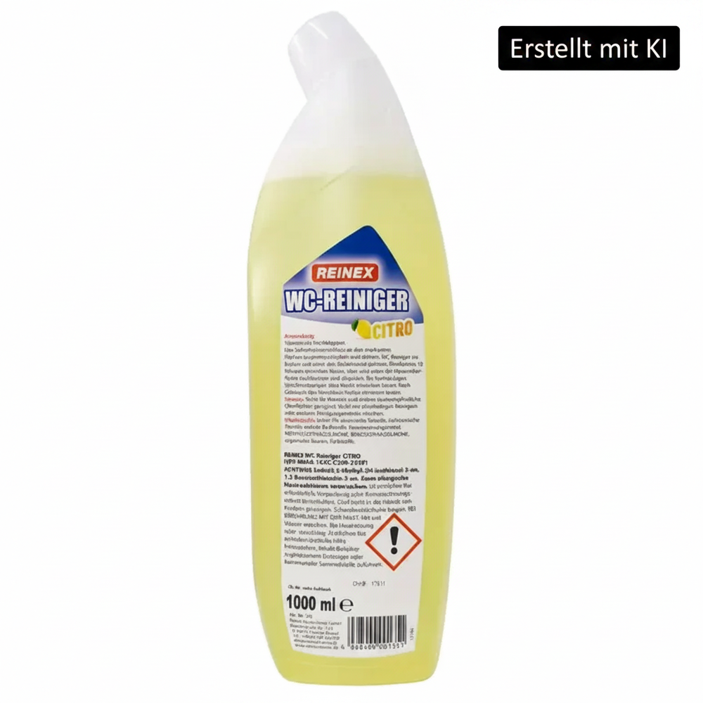 Reinex WC-Reiniger Citro Rückseite mit KI-Badge